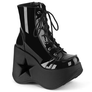 Demonia Dynamite-106 Black Platform Ankle Boots Size 9